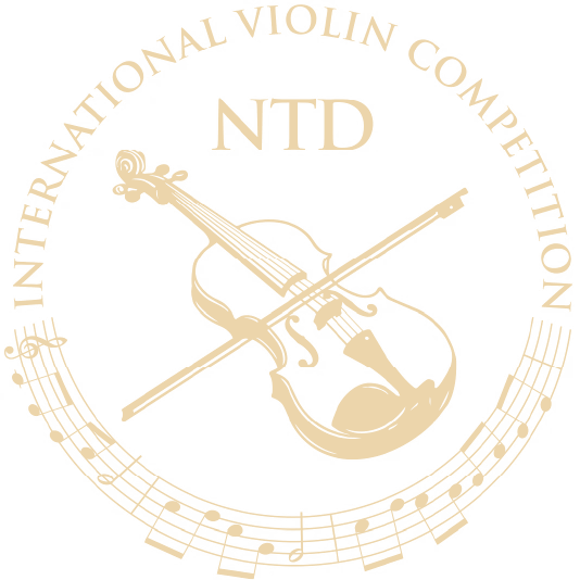 NTD International Violin Competition emblem: a violin and bow framed by a musical staff
